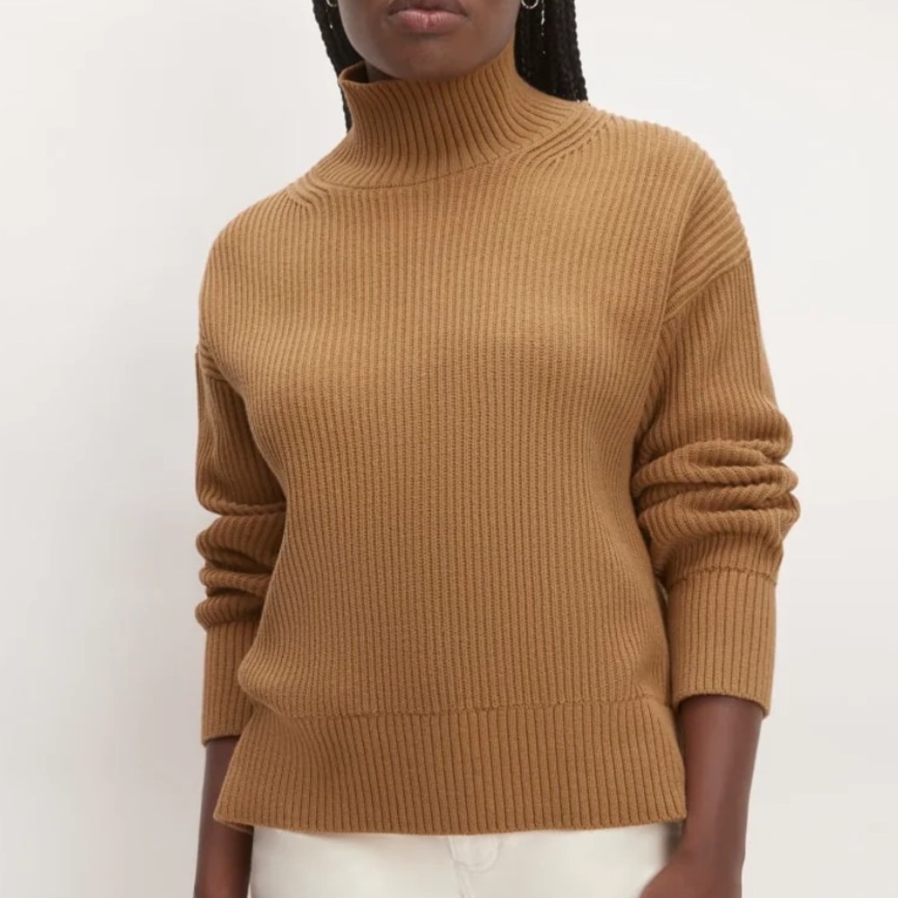 Everlane Camel Turtleneck Sweater- 100% organic cotton